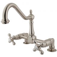 Nuvo Elements of Design ES1148AX New Orleans 2-Handle 8 Deck Mount Kitchen Faucet, 8- 3/4, Satin Nickel