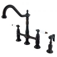 Nuvo Elements of Design ES1275PLBS New Orleans 8 Center Kitchen Faucet with Side Sprayer, 8-3/4, Oil Rubbed Bronze