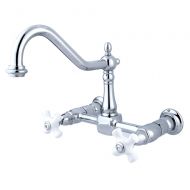 Nuvo Elements of Design ES1241PX New Orleans 8 Center Wall Mount Kitchen Faucet, 8- 1/2, Polished Chrome