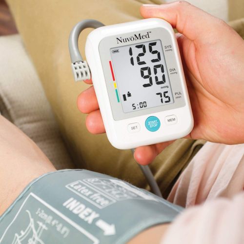 NuvoMed Blood Pressure Monitor Accurate Pulse Rate Monitoring Automatic Electronic Monitors Bp Tracking Machine Arrhythmia Detection Best Health Kit LCD Screen (Smartphone Bluetooth Compat