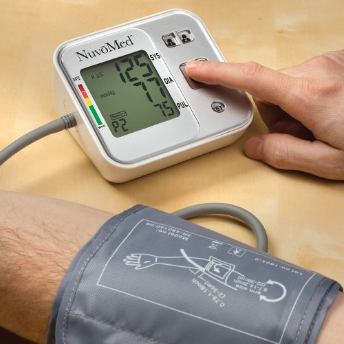  NuvoMed Blood Pressure Monitor Accurate Pulse Rate Monitoring Automatic Electronic Monitors Bp Tracking Machine Arrhythmia Detection Best Health Kit LCD Screen (Smartphone Bluetooth Compat