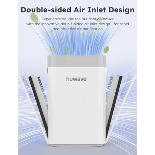  Nuwave Air Purifiers for Home Bedroom Up to 1361 Sq Ft, Portable Air Purifier with Air Quality Sensor, H13 True HEPA & Carbon Filter Captures Pet Hair Allergies Dust Smoke,18dB, Energy Star Certified