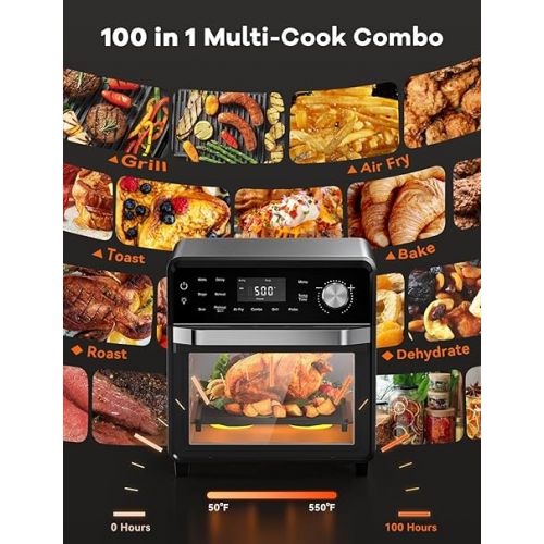  Nuwave TODD ENGLISH Air Fryer Grill Oven Combo, TRUE Char & Flavor, 100 in 1 Super Convection Toaster Oven Countertop, Excellent Thermal Insulation, POWERPORT™ Plug-In Grill, 550°F, Stainless Steel
