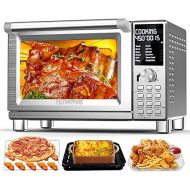 Nuwave Bravo Pro Smart Toaster Oven Countertop, True Air Fryer Combo w/Improved 100% Convection, 35% Crispier, 112 Presets, Customizable Pizza Zones, Integrated Probe, PFAS Free, 30QT, Stainless Steel