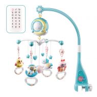 Nuxn Baby Musical Mobile Crib with Remote Control Musical Cot Mobile Toy with Music and Lights Projector & Hanging Rotating Toys Projection Mobile for Crib