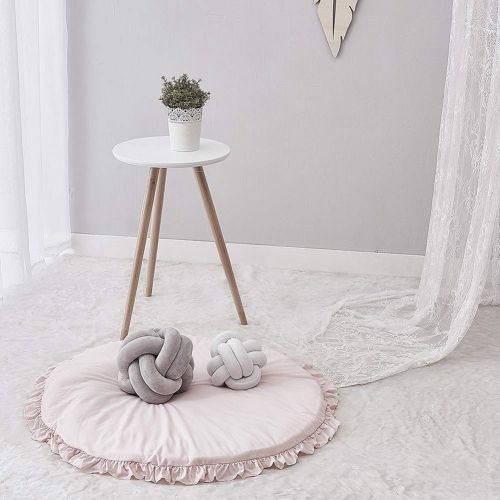 Nuxn Cotton Baby Round Play Pad Soft Crawling Mat Pink Detachable Washable Game Blanket Floor Playmats Kids Infant Child Activity Round Rug Home Room Decor