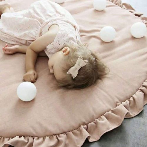  Nuxn Cotton Baby Round Play Pad Soft Crawling Mat Pink Detachable Washable Game Blanket Floor Playmats Kids Infant Child Activity Round Rug Home Room Decor