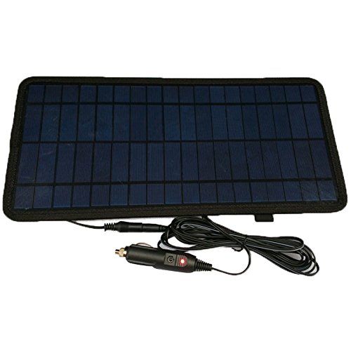  Nuzamas NUZAMAS 8.5W 12V Power Solar Panel Battery Charger For Car SUV Truck Boat Marine Caravan Comes with USB, Alligator Clips and Cigarette Adapter