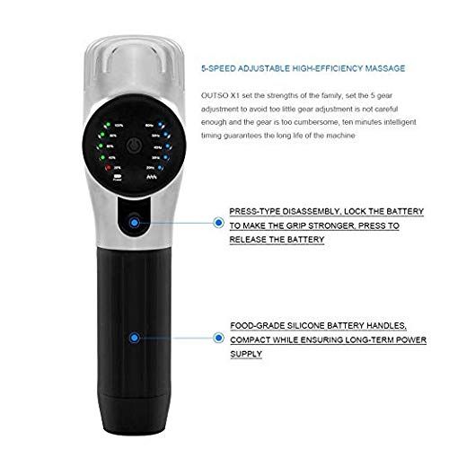  Nwlzx Handheld Cordless Deep Muscle Massage Gun, Rechargeable Trigger Point Massage Drill, Deep Tissue Massager Muscle Massage Device,with 6 Massage Heads