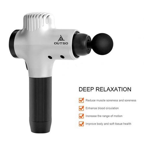  Nwlzx Handheld Cordless Deep Muscle Massage Gun, Rechargeable Trigger Point Massage Drill, Deep Tissue Massager Muscle Massage Device,with 6 Massage Heads