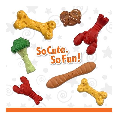  NYLABONE Lobster Dog Toy Power Chew - Cute Dog Toys for Aggressive Chewers - with a Funny Twist! Filet Mignon Flavor, Small/Regular