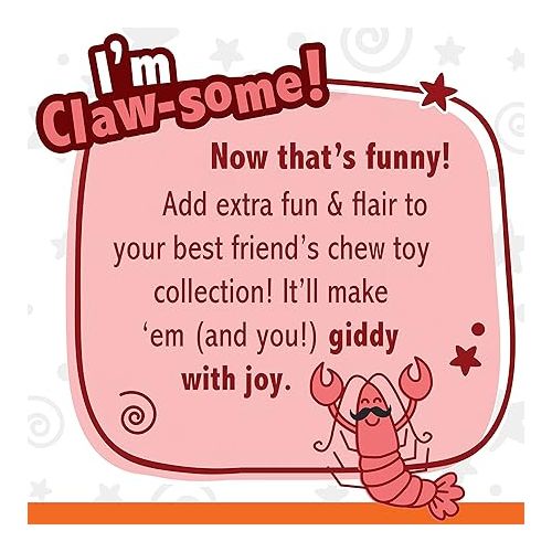  NYLABONE Lobster Dog Toy Power Chew - Cute Dog Toys for Aggressive Chewers - with a Funny Twist! Filet Mignon Flavor, Small/Regular