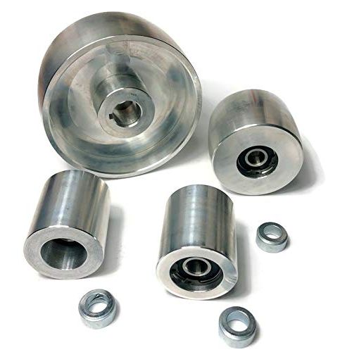  [아마존베스트]Nylon-Pulley Belt Grinder 2x72 Wheel Set for Knife Grinder 5 Drive 7/8 Bore 3 Track 2 Idler (5 7/8-3 - 2)