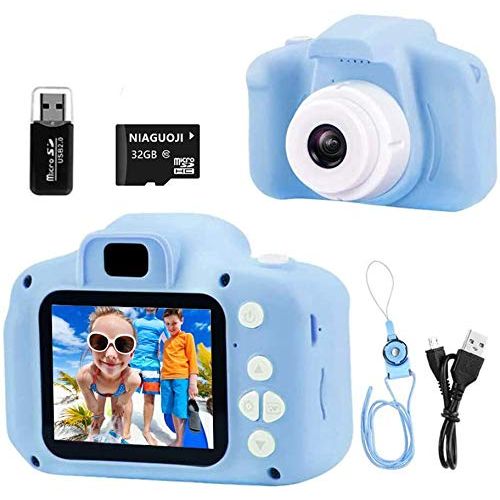  [아마존베스트]Nynicorny Kids Camera, Children Digital Rechargeable Cameras Toddler Educational Toys, Mini Children Video Record Camera with 1080P HD 2 Inch Screen & 32GB SD Card for Birthday (Bl