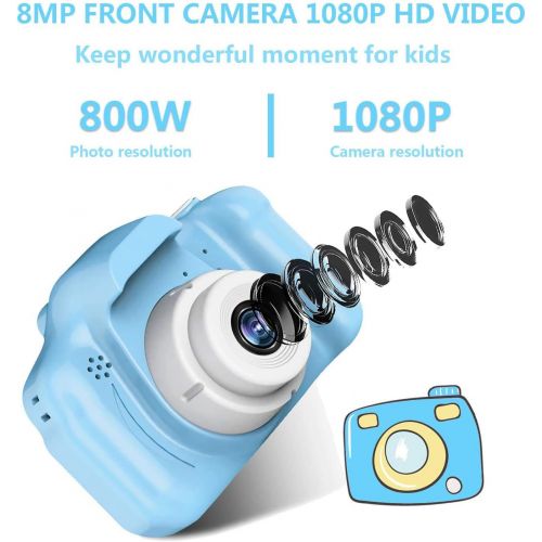  [아마존베스트]Nynicorny Kids Camera, Children Digital Rechargeable Cameras Toddler Educational Toys, Mini Children Video Record Camera with 1080P HD 2 Inch Screen & 32GB SD Card for Birthday (Bl