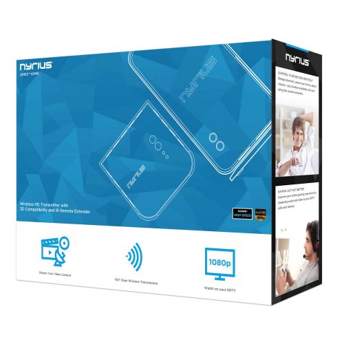  Nyrius ARIES Home HDMI Digital Wireless Transmitter & Receiver for HD 1080p Video Streaming, Cable box, Satellite, Bluray, DVD, PS3, PS4, Xbox 360, Xbox One, Laptops, PC (NAVS500)