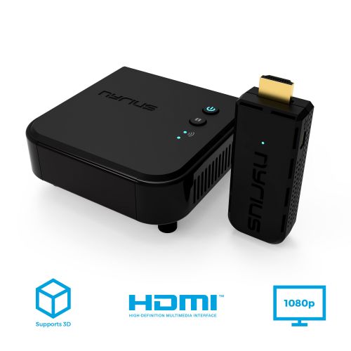  Nyrius ARIES Prime Wireless Video HDMI Transmitter & Receiver for Streaming HD 1080p 3D Video & Digital Audio from Laptop, PC, Cable, Netflix, YouTube, PS4, Xbox One to HDTVProjec