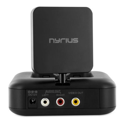  Nyrius 5.8GHz 4 Channel Wireless Video Sender Transmitter & Receiver with Remote Extender for Wirelessly Streaming to TV