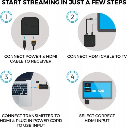  [아마존베스트]Nyrius Aries Pro Wireless HDMI Transmitter and Receiver to Stream HD 1080p 3D Video from Laptop, PC, Cable, Netflix, YouTube, PS4, Xbox 1, Drones, Pro Camera, to HDTV/Projector/Mon