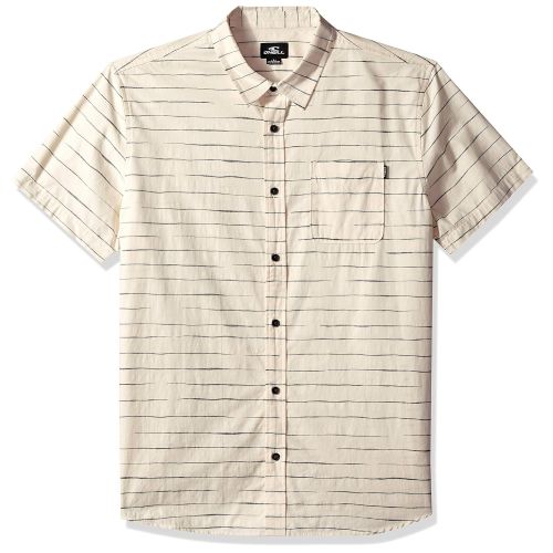  O%27NEILL ONEILL Mens Standard Fit Short Sleeve Woven Button Down Stripe Shirt