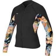 Women's Bahia 1.5mm Full Zip Wetsuit Jacket, Black/DemiFlor/Black, 6