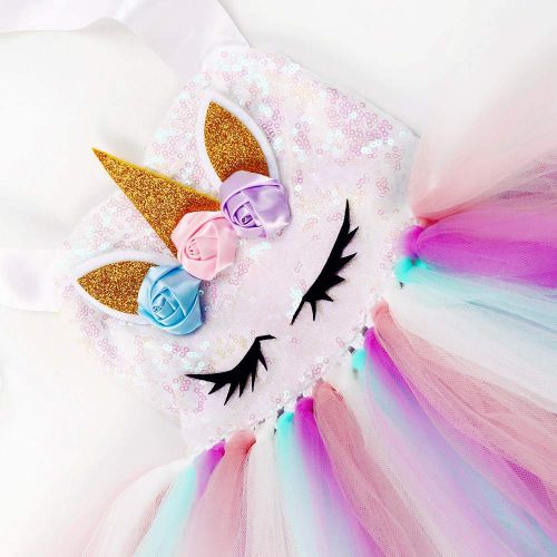  O Princess Unicorn Dress Costume Girls Birthday Party Role Play Size 1-12Y