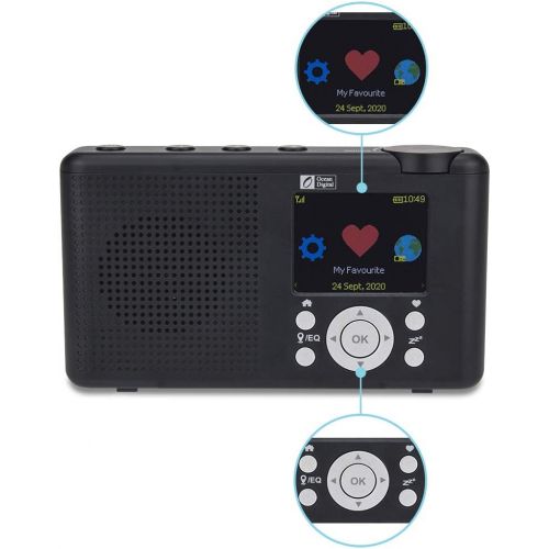  O OCEAN DIGITAL Ocean Digital WR-23D Portable FM Internet Radio 2.4” Color LCD Built-in Battery Wi-Fi Bluetooth UPnP & DLNA Player (Black)