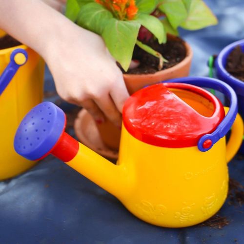  O Spielstabil Spielstabil Classic Yellow Watering Can - with 2 Handles for Ages 18 Months and Up - Holds 1 Liter (Made in Germany)