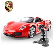 O.B Toys&Gift RC Porsche 918 Spyder Grand Sport Racing Remote Control Car Toy Genuine License 1:14 Scale Size with Bright LED Lights, Opening Doors, Rechargeable & Jockey Remote, Special Edition