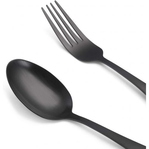  O.C.E. Matte Black Silverware Set, 20-Piece Stainless Steel Flatware Set, Tableware Cutlery Set Service for 4, Utensils for Kitchens, Dishwasher Safe