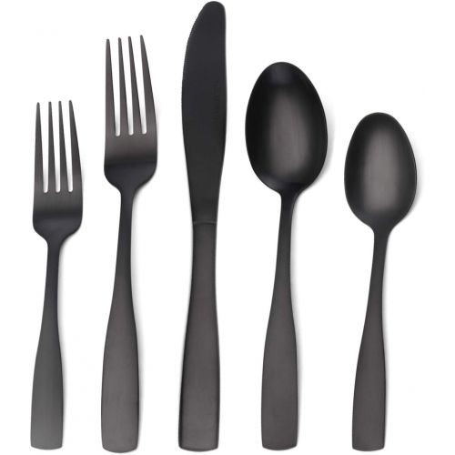  [아마존베스트]O.C.E. Matte Black Silverware Set, 20-Piece Stainless Steel Flatware Set, Tableware Cutlery Set Service for 4, Utensils for Kitchens, Dishwasher Safe