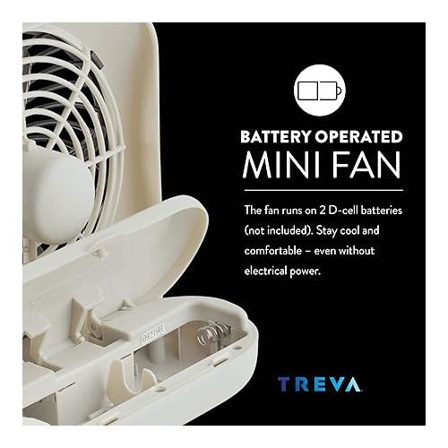  O2COOL Treva 5 Inch Battery Powered Fan Portable Desk Fan 2 Cooling Speeds with Compact Folding & Tilt Design Small Fan Cubicle Accessories Mini Fan Portable 2 Pack (Grey)
