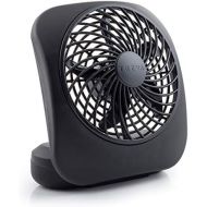 [아마존베스트]O2COOL Treva 5-Inch Portable Desktop Air Circulation Battery Fan | 2 Cooling Speeds, Compact Folding & Tilt Design, Black