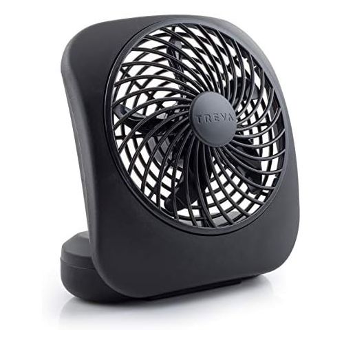  [아마존베스트]O2COOL Treva 5-Inch Portable Desktop Air Circulation Battery Fan | 2 Cooling Speeds, Compact Folding & Tilt Design, Black