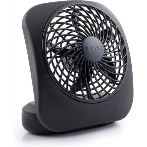  [아마존베스트]O2COOL Treva 5-Inch Portable Desktop Air Circulation Battery Fan | 2 Cooling Speeds, Compact Folding & Tilt Design, Black