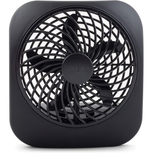  [아마존베스트]O2COOL Treva 5-Inch Portable Desktop Air Circulation Battery Fan | 2 Cooling Speeds, Compact Folding & Tilt Design, Black