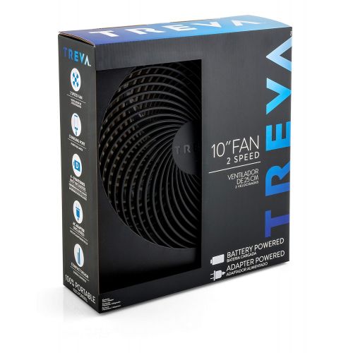  O2COOL Treva 10-Inch Portable Desktop Air Circulation Battery Fan - 2 Cooling Speeds - With AC Adapter