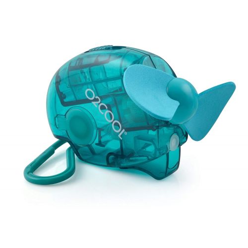  O2COOL Small Carabiner Keychain Misting Fan, Teal