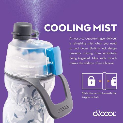  O2COOL ArcticSqueeze Insulated Mist N Sip Water Misting Bottle - Tie Dye