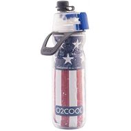 O2COOL Mist N Sip Misting Water Bottle 2-in-1 Mist And Sip Function With No Leak Pull Top Spout (Patriot)