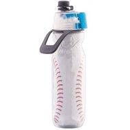 O2COOL Mist N Sip Misting Water Bottle 2-in-1 Mist And Sip Function With No Leak Pull Top Spout (Baseball)