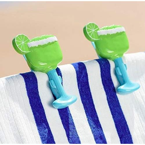  [아마존베스트]O2COOL Margarita BocaClips, Beach Towel Holders, Clips, Set of Two, Beach, Patio or Pool Accessories, Portable Towel Clips, Chip Clips, Secure Clips, Assorted Styles