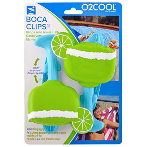  [아마존베스트]O2COOL Margarita BocaClips, Beach Towel Holders, Clips, Set of Two, Beach, Patio or Pool Accessories, Portable Towel Clips, Chip Clips, Secure Clips, Assorted Styles