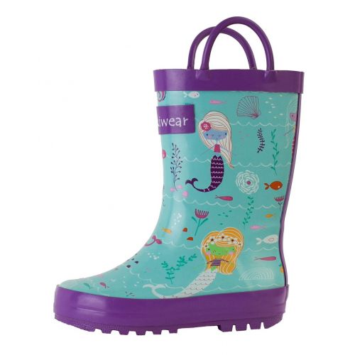  Oakiwear Kids Rain Boots For Boys Girls Toddlers Children, Mermaids