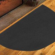 OBAGIAFE, Fire Retardant Fiberglass Fireproof Mat, Half Round Hearth Fireplace Area Rug Polyester Trim Non Slip Mat, Protects Floors from Sparks Embers Fireproof Mat Fireplace Rug