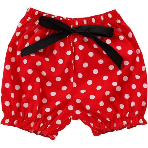  OBEEII Costume Baby Kid Girl Birthday Party Outfits Summer Polka Dots T-Shirt Shorts Pants Mouse Ear Headband Playwear