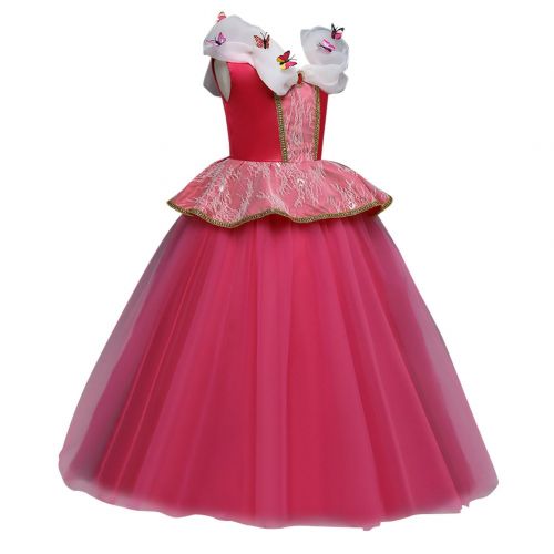  OBEEII Sleeping Beauty Princess Aurora Costume Tutu Dress Floor Length Fancy Dress Up Party Maxi Ball Gown