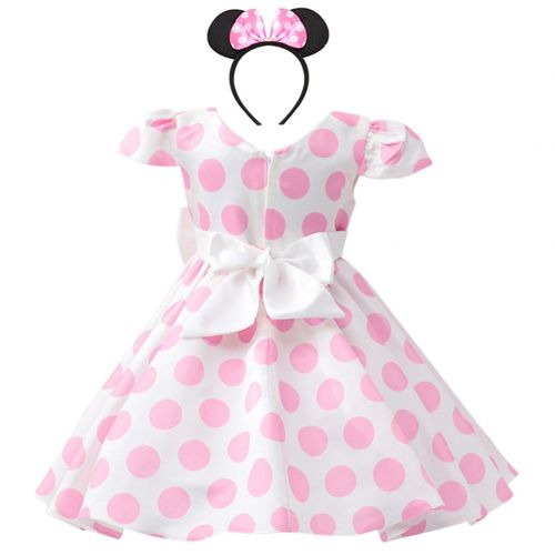  OBEEII Vintage Polka Dot Dress with Headband Baby Kid Girl Cap Sleeve Princess Birthday Mouse Costume Fancy Dress Up Halloween
