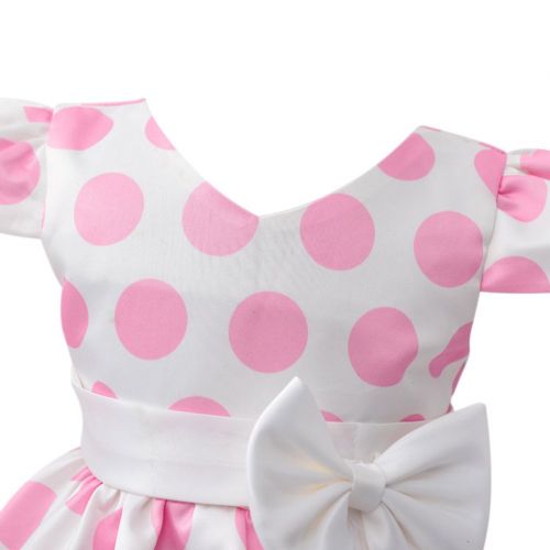  OBEEII Vintage Polka Dot Dress with Headband Baby Kid Girl Cap Sleeve Princess Birthday Mouse Costume Fancy Dress Up Halloween