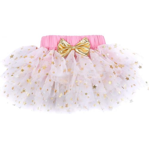  OBEEII Christmas Holiday Outfits Newborn Baby Toddler Girls Xmas Party Dress Up Costume Onesie Tutu Skirt Headband 3PCS Set